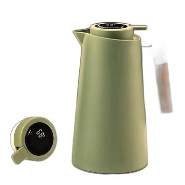 Imagem de Garrafa Térmica Verde Claro Com Termômetro Display 1 Litro