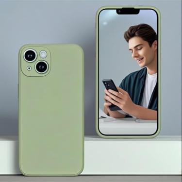 Imagem de Capa protetora de TPU fina e leve e macia com recursos à prova de choque e resistente a arranhões para smartphones (verde menta, iPhone15)