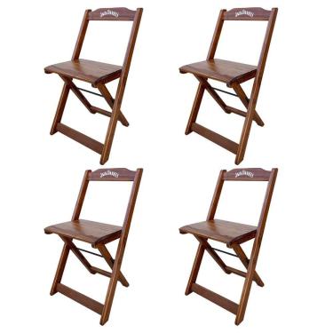 Imagem de Kit 4 Cadeiras Dobráveis Madeira Personalizada Jack Imbuia - Cor: Marrom