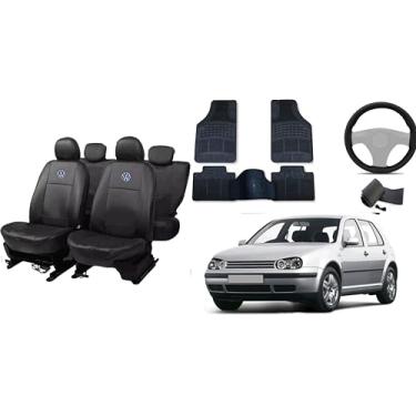 Imagem de Capa de couro + Tapete 5 peças + Capa de volante para Vw golf 00-06