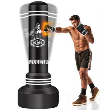 Imagem de Saco de pancadas de pé para adultos, bolsa pesada de 172 cm, bolsa de boxe inflável para homens, mulheres e adolescentes, equipamento de boxe para treinamento MMA Muaythai Fitness Karate
