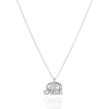 Imagem de 1 colar de bússola de trevo infinito de elefante para mulheres com pingente, presentes de Natal Gitfs de aniversário de casamento para mulheres, Silver elephant 1, Prata, Sem Pedra Preciosa