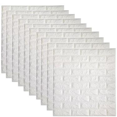 Imagem de Placa Adesiva 3D Tijolinho Marmorizado Kit 10 uni Autocolante Papel de