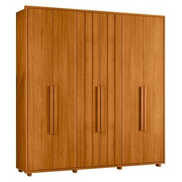 Imagem de Guarda Roupa Casal Veronese Ripado 6 Portas Cinamomo - Madetec Cinamomo