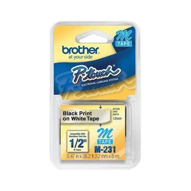 Imagem de Fita Brother M-231 12mm Preto/Branco