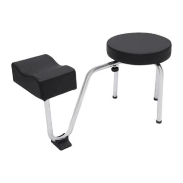 Imagem de Zialofi Banco de manicure e pedicure com apoio para os pés Cadeira para estação de pedicure Massagem nos pés Suporte ajustável para os para suprimentos Loja, Preto