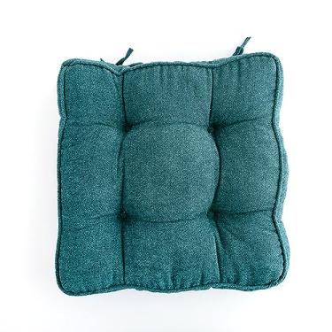 Imagem de Almofadas quadradas para cadeira de cozinha, almofadas de cadeira para cadeiras de jantar antiderrapantes, almofadas de assento para cadeiras de cozinha 45 x 45 com gravatas, almofada de cadeira de