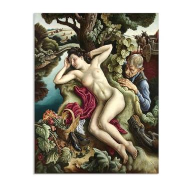 Imagem de Zeichn8u Thomas Hart Benton Pinturas Arte de Parede Perséfone Reproduções de Arte Clássica Thomas Hart Benton Pôster em Tela para Sala de Estar Decoração de Parede de Casa 65 x 50 cm (66.0x48.3 cm
