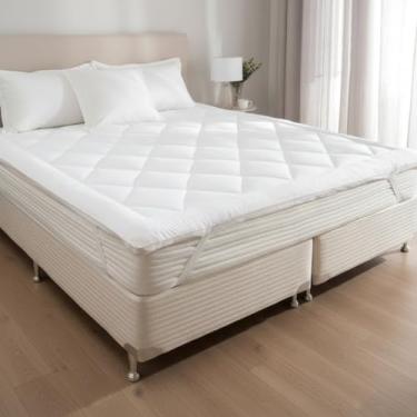 Imagem de Pillow Top Eurotextil Casal - Protetor Para Cama Super Macio 4cm Altura