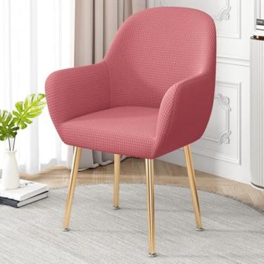 Imagem de Capa de cadeira curvada à prova d'água, capas de cadeiras de jantar com destaque, protetor de cadeira removível, ajuste universal, para sala de jantar, escritório, decoração de casa - rosa | Tamanho