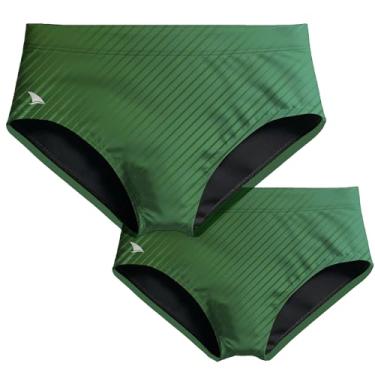 Imagem de COMBO PAI E FILHO PAR SUNGAS STRIPES COM FORRO E PROTEÇÃO UV 50+ KAUNA CORES (Verde, G e 16)