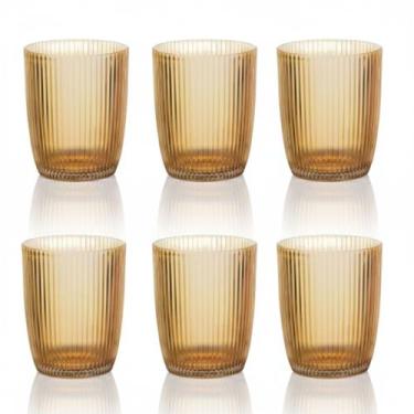 Imagem de Conjunto 6 Copos Baixos de Vidro Canelado Ambar 256ml - Hauskraft - ET