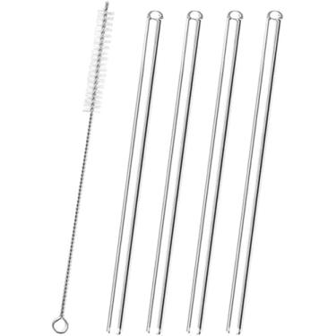Imagem de Canudos de Vidro Borossilicato Reutilizáveis – Kit com 4 + Escova | Elegante, Sustentável e Fácil de Limpar