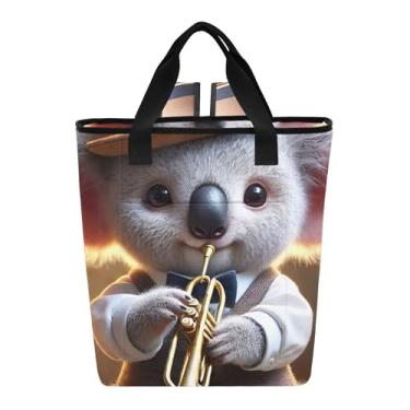 Imagem de Joitme Saco térmico com estampado de trompetista de coala vintage, 36 latas, saco térmico isolado para alimentos