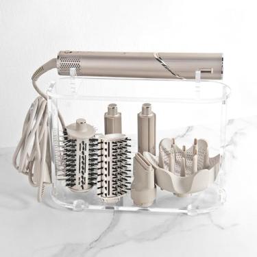 Imagem de Suporte de armazenamento Affogato para Shark FlexStyle HD430C, organizador de mesa, suporte de secador de cabelo, acrílico com gancho de cabo para acessórios, modelador de cachos e escovas difusor