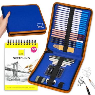 Imagem de COLOUR BLOCK Lápis e kits de desenho - Materiais de arte para crianças, adolescentes, adultos - lápis de cor, carvão, pastéis, livros de esboço para artistas, desenho de anime, arquitetura