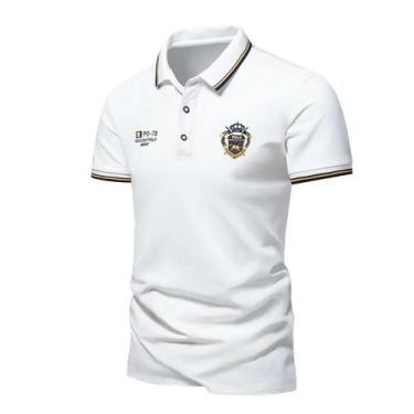 Imagem de Camisas Polo Masculinas De Verão Leves E Respiráveis Com Bordado, Mang