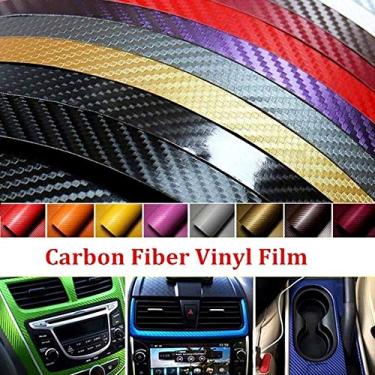 Imagem de Yctze 3d Adesivos de Carro Filme de Fibra de Carbono Envoltório Rolo Filme para Carro Em Relevo Auto-adesivo Variedade de Cores Material Seguro Decalques de (#13)