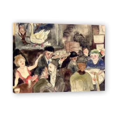 Imagem de Arte de parede em tela Golden SwanCharles Demuth - Reprodução de pintura a óleo abstração geométrica, design de interiores colorido ousado 23 x 78 cm emoldurado