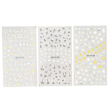 Imagem de CUOFYUNL 3 PCS Nail Art Adesivo Autoadesivo Primavera Flor Adesivo Decorativo de Longa Duração para DIY