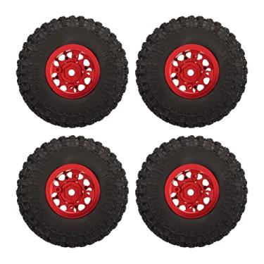 Imagem de SPYMINNPOO Conjunto de Rodas e Pneus de Liga de Alumínio RC Com Alta Aderência para Carro de Controle Remoto 1/18 4M, Peça de Reposição Durável para Manuseio Aprimorado, Adequado para Estradas