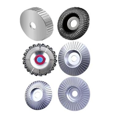 Imagem de Kit de 6 Discos Abrasivos para Esmerilhadeira Angular - Para Lixar e Polir Madeira, Inclui Várias Gramaturas para Desbaste ao Acabamento
