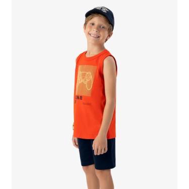 Imagem de Conjunto Infantil Machão com Bermuda Rovi Kids Laranja, 6, Laranja