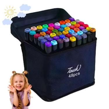 Imagem de Caneta Touch Artística 48 Cores Marcador Duplo Ideal Para Colorir - Ve