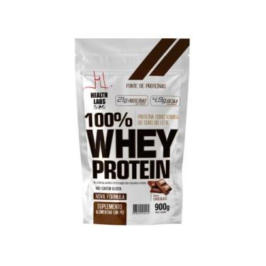 Imagem de 100% whey protein health labs refil 900g chocolate