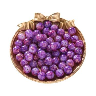 Imagem de Contas De Vidro Redondas Com Padrões Coloridos 20-100pçs 4-10mm Espaça