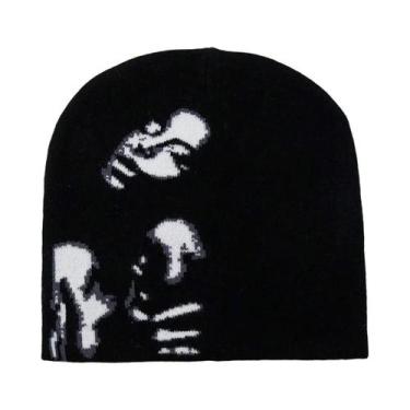 Imagem de Gorro Unissex Quente De Lã Estampado Estilo Y2K, Acessório Hip Hop - N