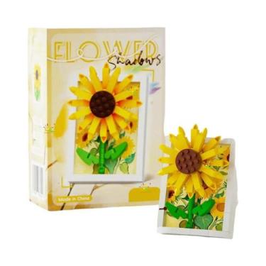 Imagem de Quadro De Fotos De Girassol E Rosa Em Micro Blocos De Construção HUIQI
