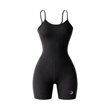 Imagem de Macacão Fitness Feminino Poliamida Treino Look Academia Preto-Feminino