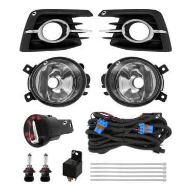 Imagem de Kit Farol de Milha Neblina Gol Voyage G7 2017 a 2018 Friso Cromado - T