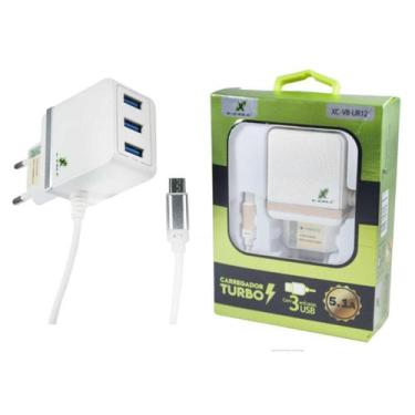 Imagem de Carregador p/ 4 Celulares Parede Turbo Rápido Micro USB V8 - Flex