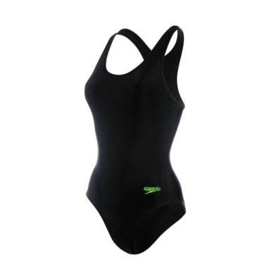 Imagem de Maio Feminino Speedo 020438 Racer Back, Preto, Verde, P