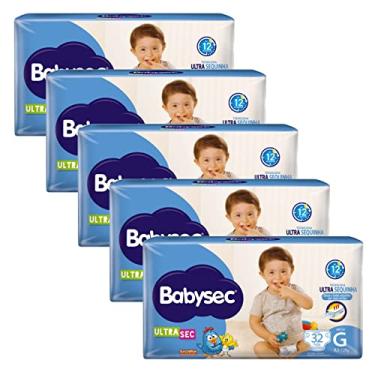 Imagem de Kit 5 Pacotes Fralda Descartável Babysec Ultrasec Mega G