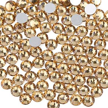 Imagem de Beadsland 1440 Piece Back Flat Crystal Strass pedras redondas, 1,3 mm-6,5 mm, Lt Colorado Topaz (SS16 (3,8-4,0 mm))