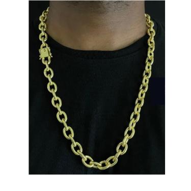 Imagem de Cordão Cadeado 12mm de moeda antiga elos soldados