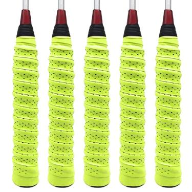 Imagem de Tingpai 5 pçs fita de aperto de quete super absorvente de badminton eva overgrip aperto de tênis der pante quete de absorção de suor aperto de mão pegajoso