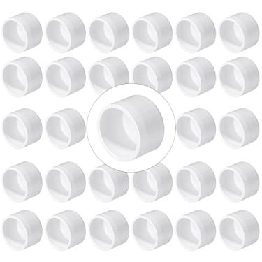 Imagem de Pacote com 30 encaixes de tampa de tubo de PVC de 2,5 cm, adaptador de plugue de tampa de tubo de PVC de grau de móveis, SCH 40, acessórios de soquete de plugue de tubo de PVC branco para DIY Prateleira de PVC Estrutura de suporte de jardim