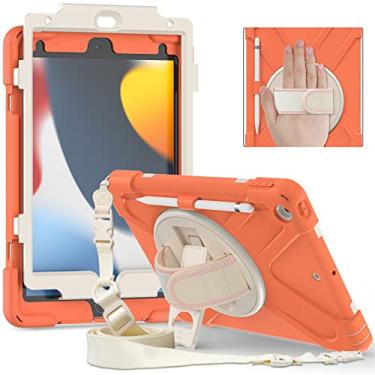Imagem de ORIbox Corsair Capa para iPad 7ª e iPad 8ª geração e iPad 9ª geração [10,2 polegadas], proteção resistente e resistente, amortecedor 3 em 1 à prova de choque com suporte de 360°/alça de mão