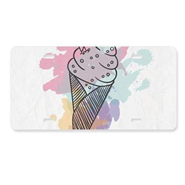 Imagem de DIYthinker Biscuits Aquarela Barra Cones Sorvete Placa Decoração Aço Inoxidável