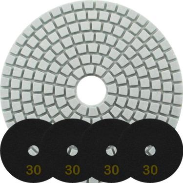 Imagem de Kit 6 Disco Lixa Polimento úmido Mármore 10 Cm Grão 30