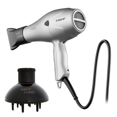 Imagem de Kit Taiff - Secador Profissional Fox Ion S Prata 2100W 127V + Difusor De Ar Curves