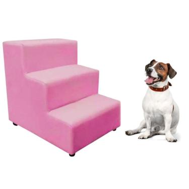 Imagem de Escada Escadinha Pet Cachorro 3 Degraus Rampa Suede Dog