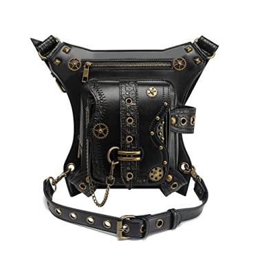 Imagem de Bolsa de cintura Steampunk, pochete de couro gótico, tiracolo, corrente de caminhada, bolsa mensageiro, Equipamentos, One Size