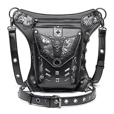 Imagem de Bolsa de cintura Steampunk, moderna, de couro gótico, ombro a ombro, bolsas mensageiro, coxa, perna, quadril, coldre, bolsa de viagem, caminhadas, esportivas, bolsas de corrente para mulheres e