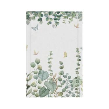 Imagem de Folha de árvore de eucalipto verde borboleta 1 gangue sem dispositivo tomada em branco placa de parede interruptor de luz placa elétrica decorativa