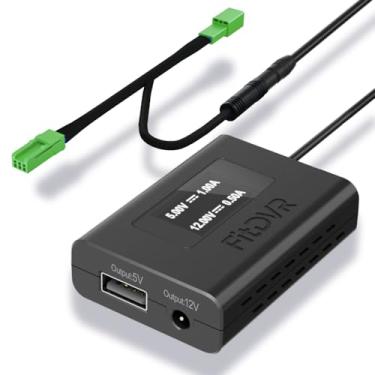 Imagem de FitDVR Adaptador de alimentação para câmera Dash (3 pinos) para Volvo, Polestar e mais, fonte de alimentação USB com tela LED, conecta-se ao espelho retrovisor, fácil de instalar, saída de 5V 12V,